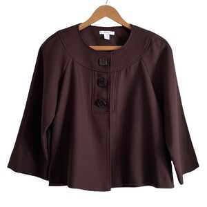Dressbarn Women’s Brown Pea Coat Size 8